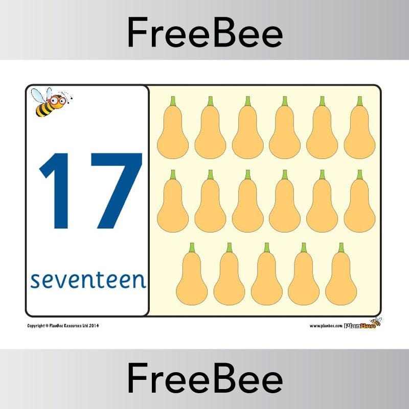 PlanBee Food 1 - 20 Number Line | PlanBee FreeBees