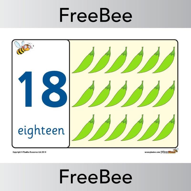 PlanBee Food 1 - 20 Number Line | PlanBee FreeBees
