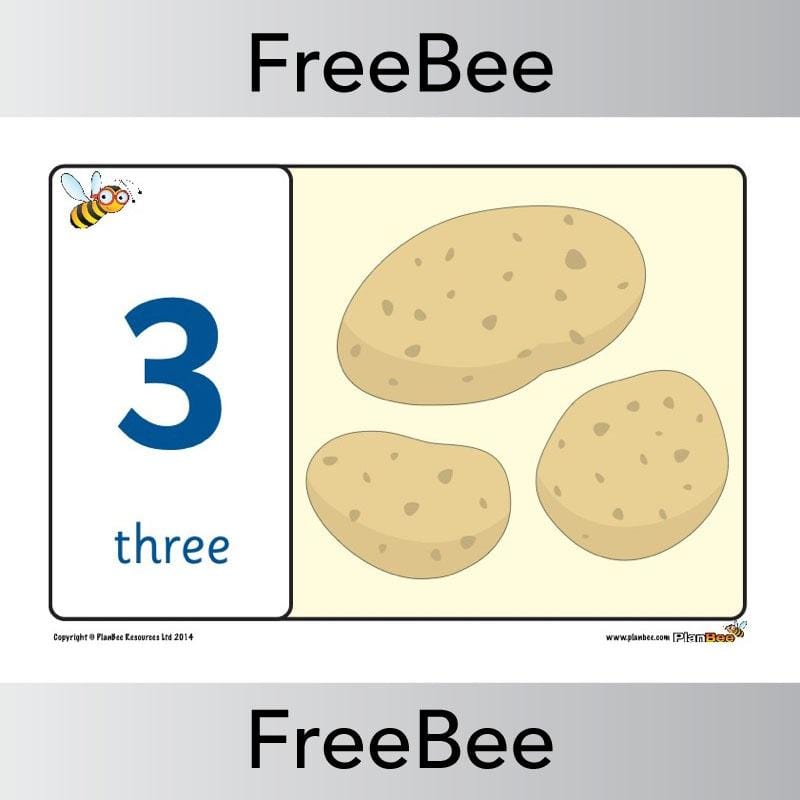 PlanBee Food 1 - 20 Number Line | PlanBee FreeBees