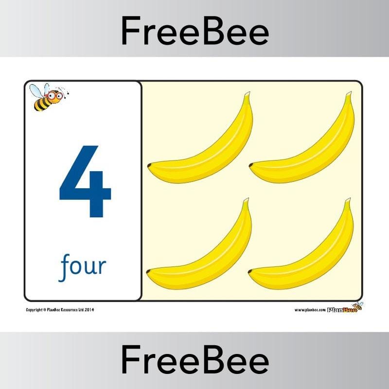 PlanBee Food 1 - 20 Number Line | PlanBee FreeBees