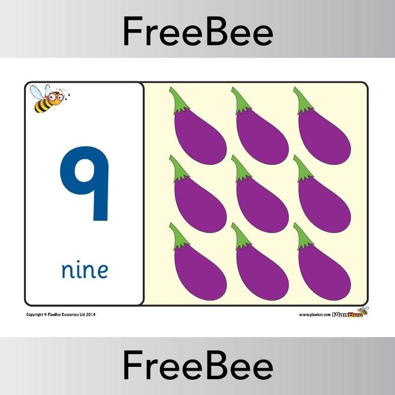 PlanBee Food 1 - 20 Number Line | PlanBee FreeBees