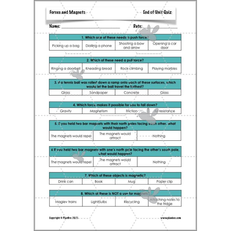 PlanBee Forces and Magnets Year 3 Forces Planning | PlanBee Science