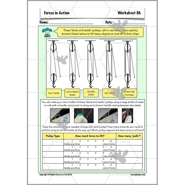 PlanBee Forces in Action: Science Forces Year 5 PlanBee lesson pack
