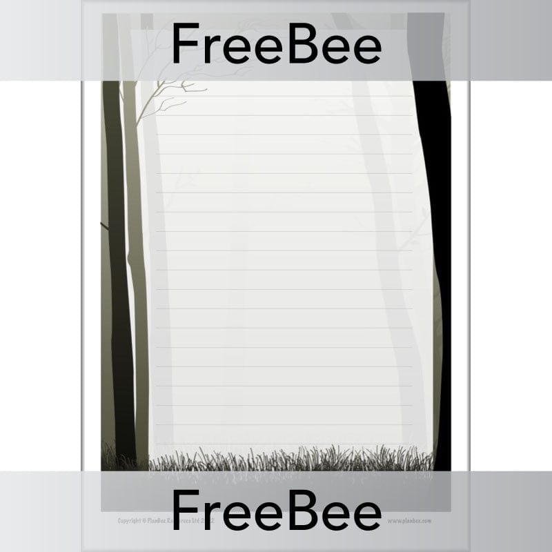 Writing Frame Tree FREE Forest Writing Frame by PlanBee