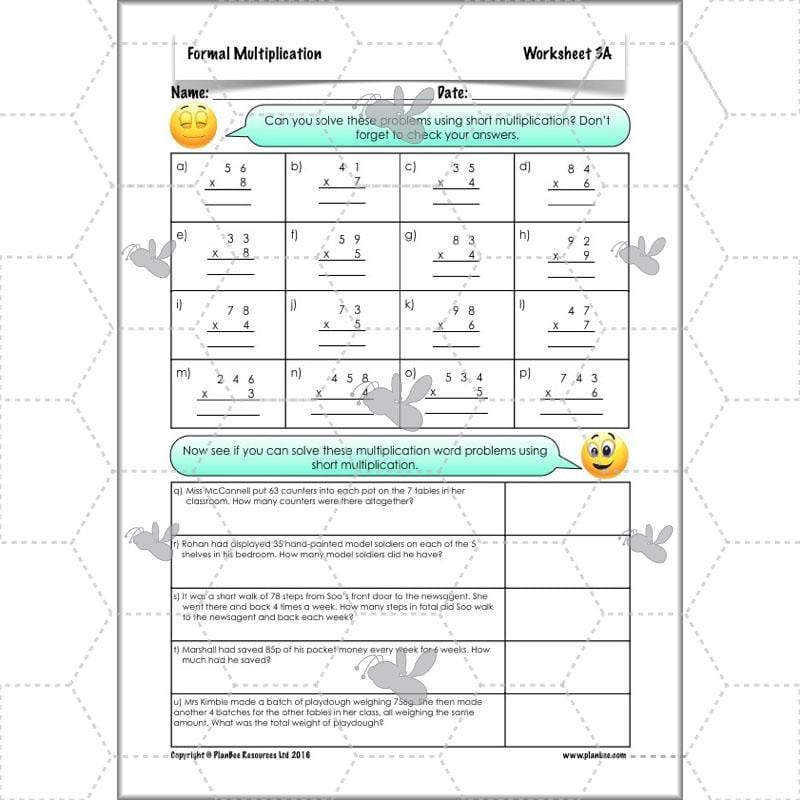 PlanBee Formal Multiplication - Multiplication & Division Year 5 Maths