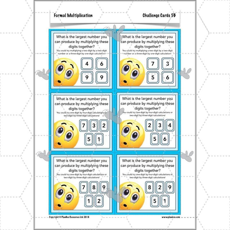 PlanBee Formal Multiplication - Multiplication & Division Year 5 Maths