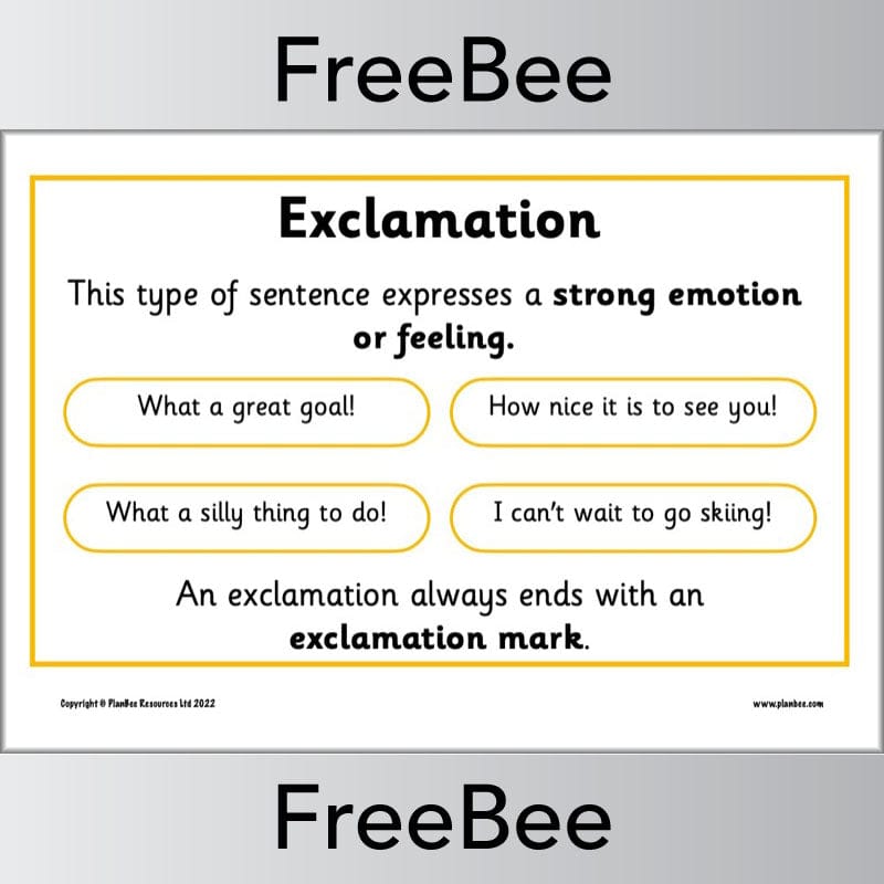 PlanBee FREE Four Types of Sentences Posters by PlanBee