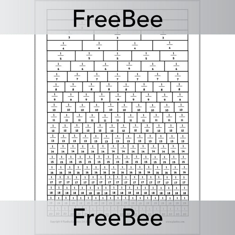 PlanBee FREE Fraction Wall up to 20 by PlanBee