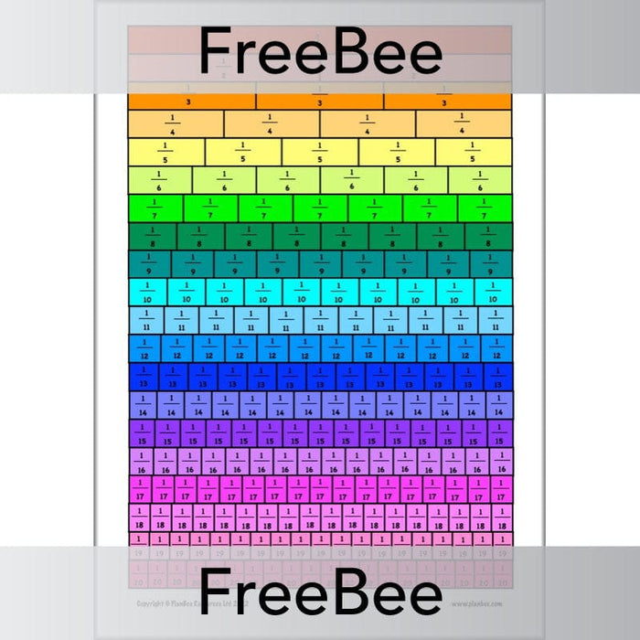 FREE Fraction Wall Up To 20 By PlanBee FREE Fraction Wall Up To 20 By PlanBee