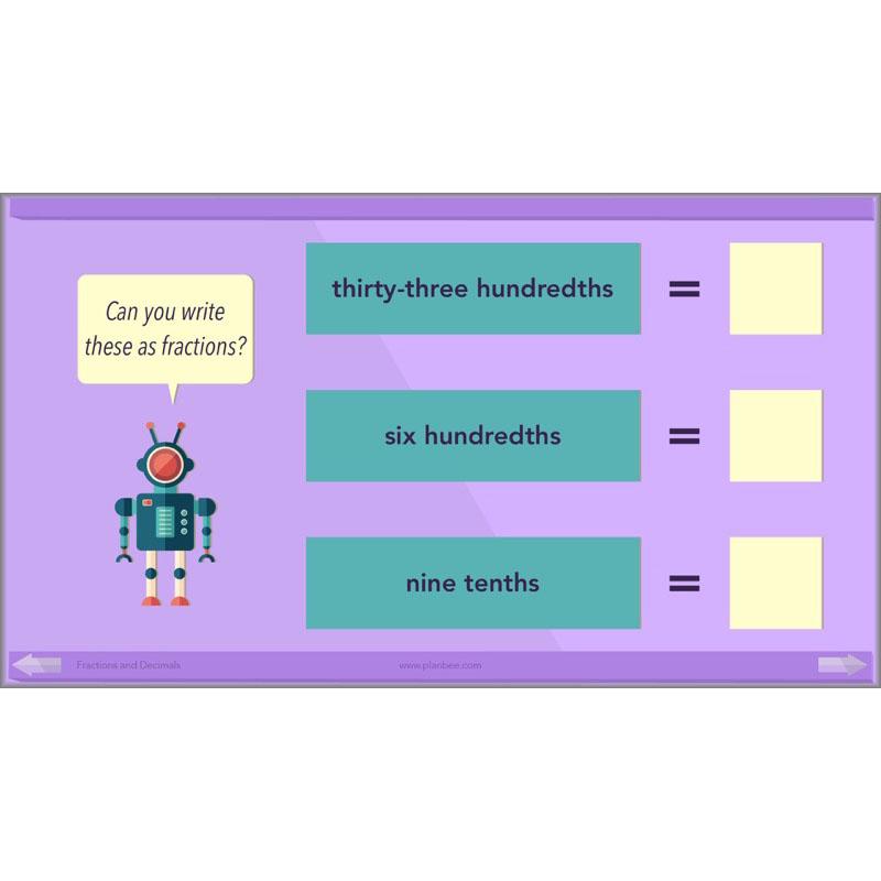 PlanBee Fractions and Decimals: Primary Year 4 Maths Lesson Plans | KS2
