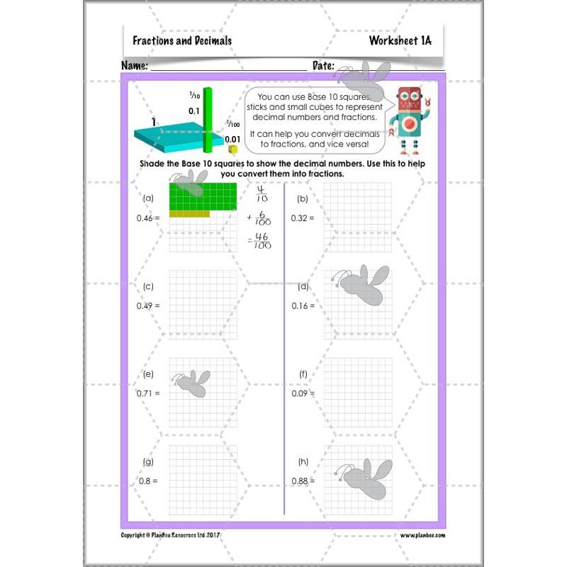 PlanBee Fractions and Decimals: Primary Year 4 Maths Lesson Plans | KS2