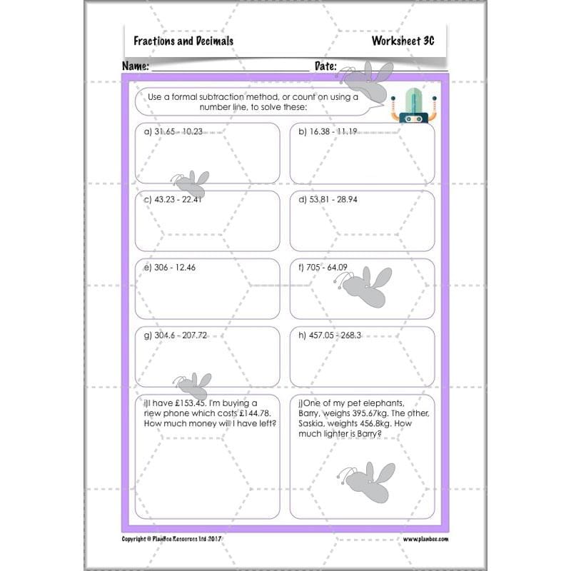 PlanBee Fractions and Decimals: Primary Year 4 Maths Lesson Plans | KS2