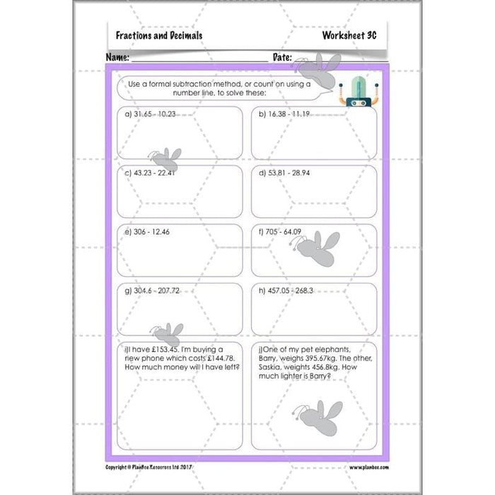 PlanBee Fractions and Decimals: Primary Year 4 Maths Lesson Plans | KS2