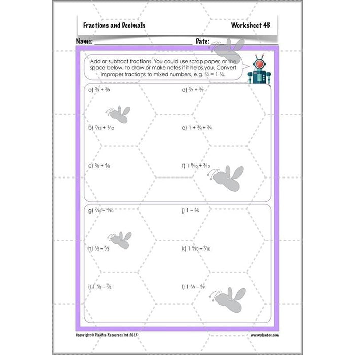PlanBee Fractions and Decimals: Primary Year 4 Maths Lesson Plans | KS2
