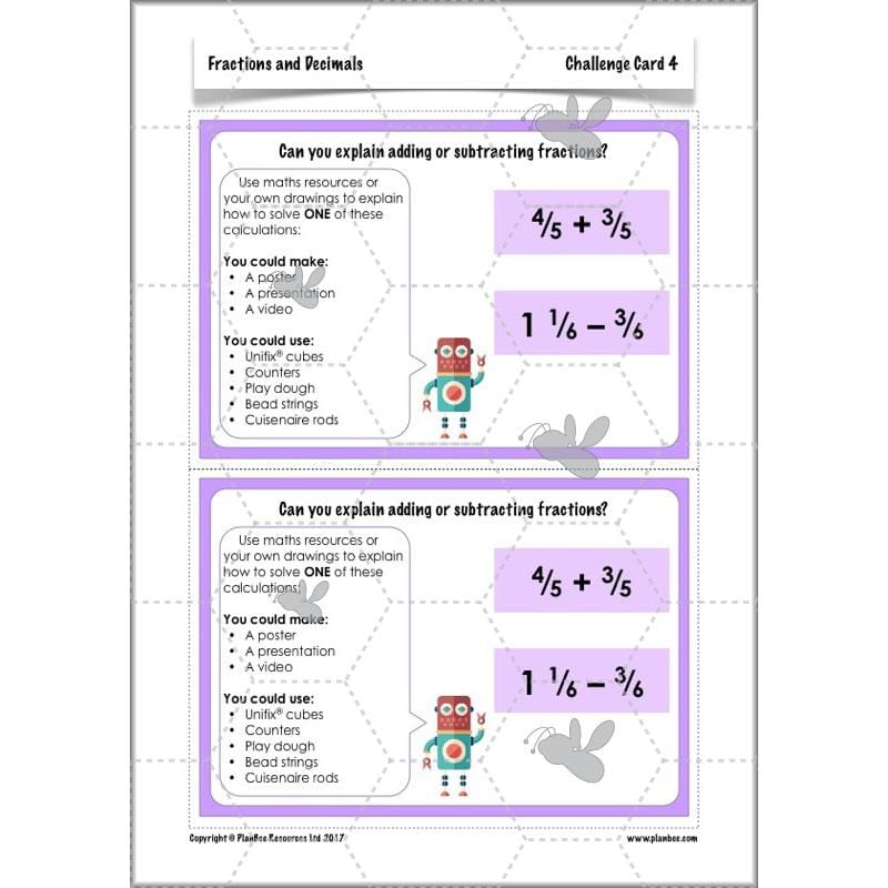 PlanBee Fractions and Decimals: Primary Year 4 Maths Lesson Plans | KS2