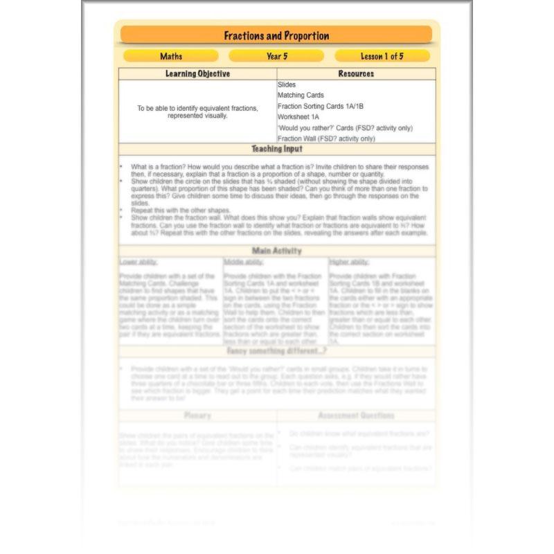 PlanBee Fractions & Proportion - Maths Planning and Resources for Year 5
