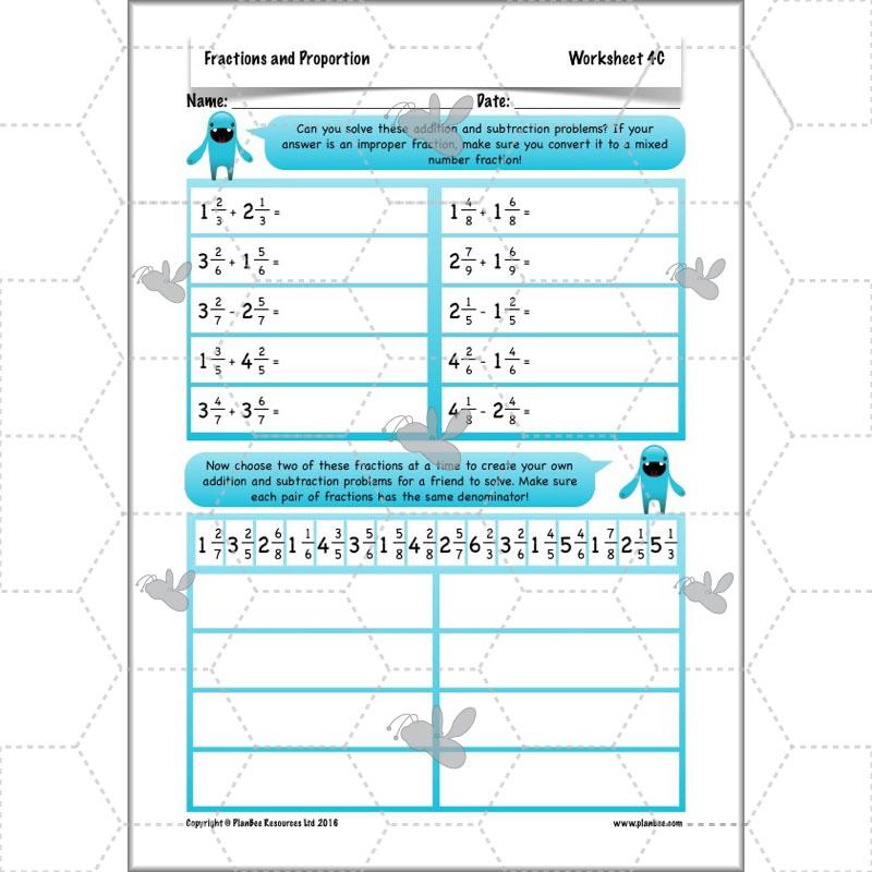 PlanBee Fractions & Proportion - Maths Planning and Resources for Year 5