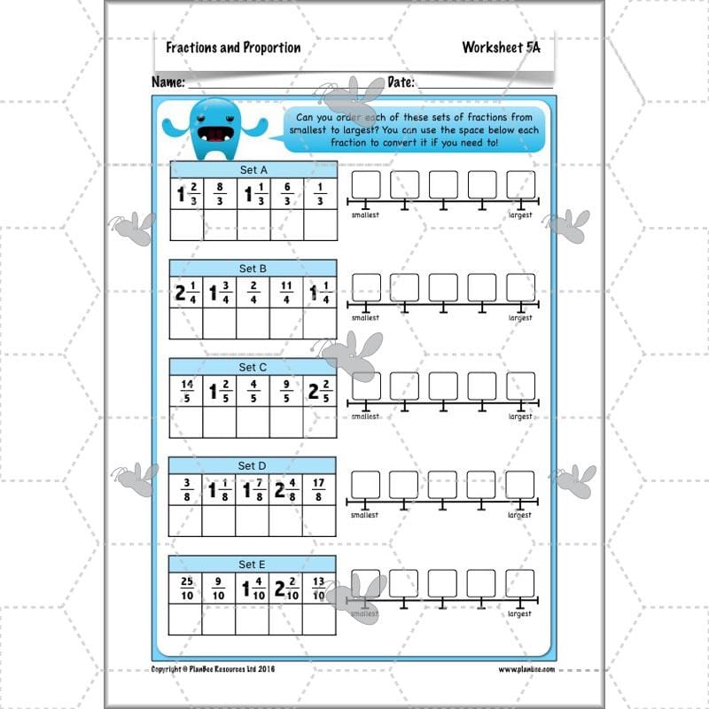 PlanBee Fractions & Proportion - Maths Planning and Resources for Year 5