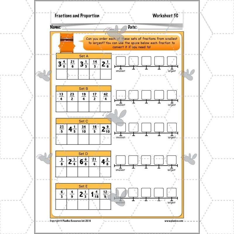 PlanBee Fractions & Proportion - Maths Planning and Resources for Year 5