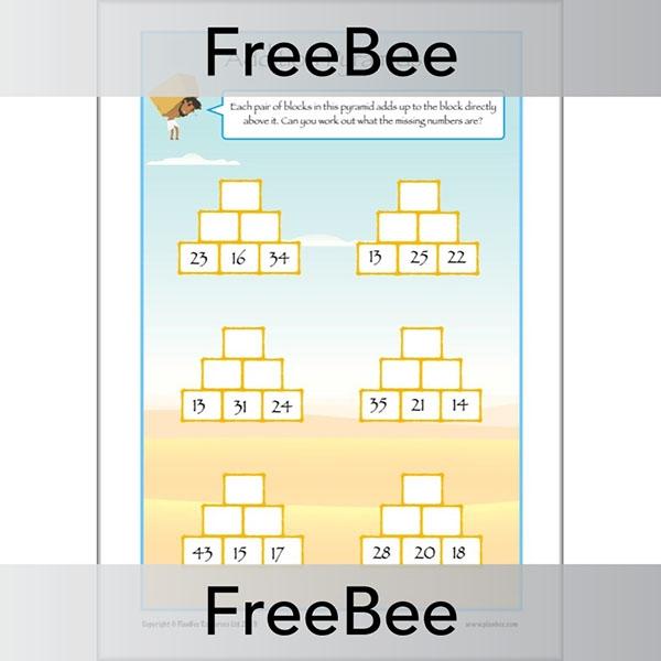 Free Number Addition Pyramids KS2 Worksheets by PlanBee