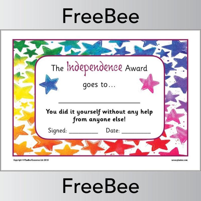 Free Independence Character Trait Certificates by PlanBee