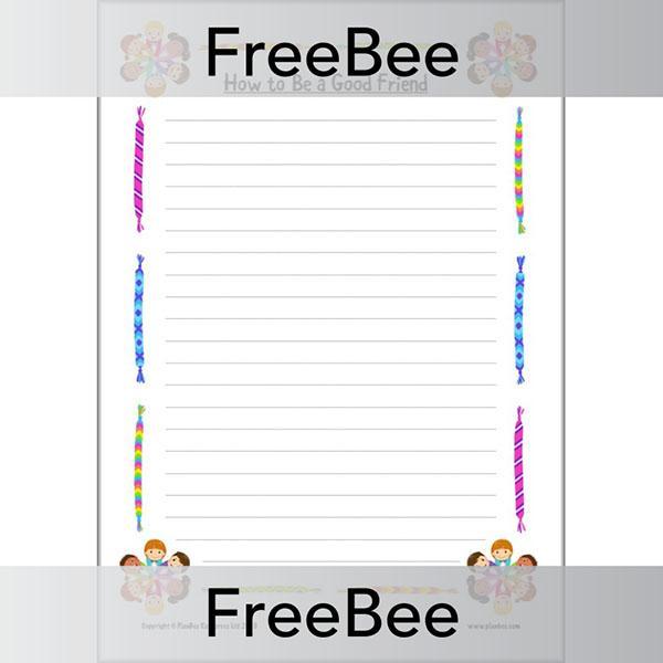 Free Friendship Writing Frame by PlanBee