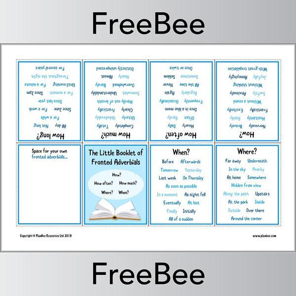 PlanBee FREE Fronted Adverbials KS2 Booklet by PlanBee