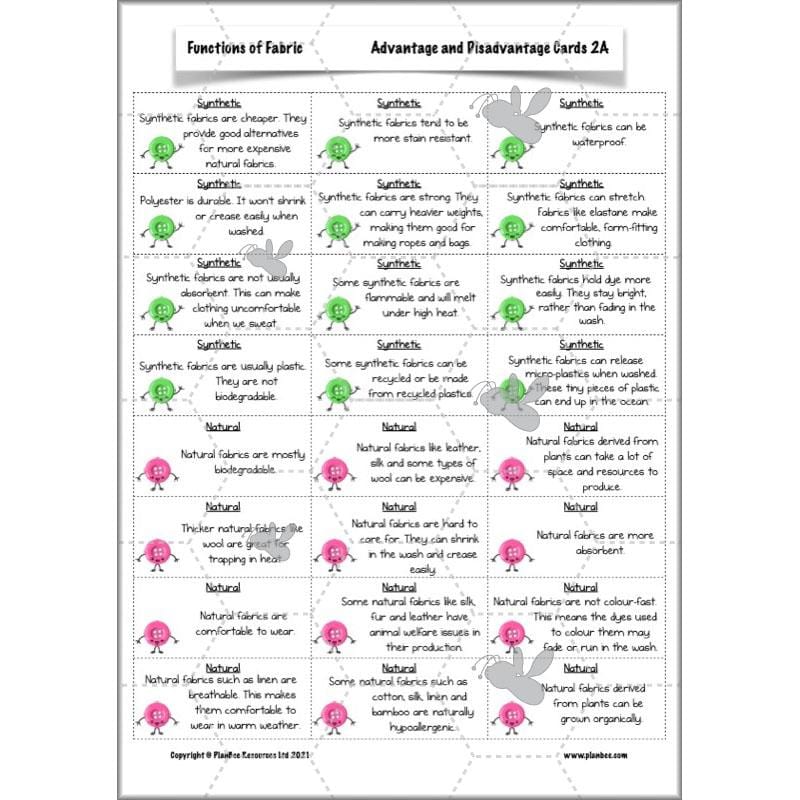 PlanBee Functions of Fabric | KS2 Textiles Project | PlanBee DT