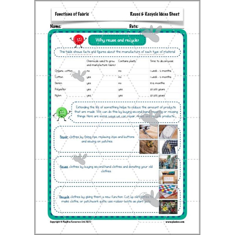 PlanBee Functions of Fabric | KS2 Textiles Project | PlanBee DT