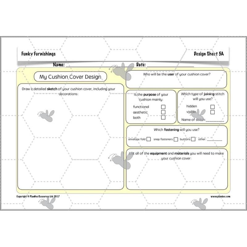 PlanBee Funky Furnishings KS2: DT Lesson Plans for Year 5 & 6