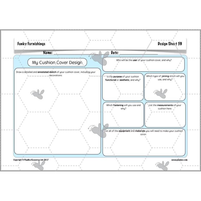 PlanBee Funky Furnishings KS2: DT Lesson Plans for Year 5 & 6