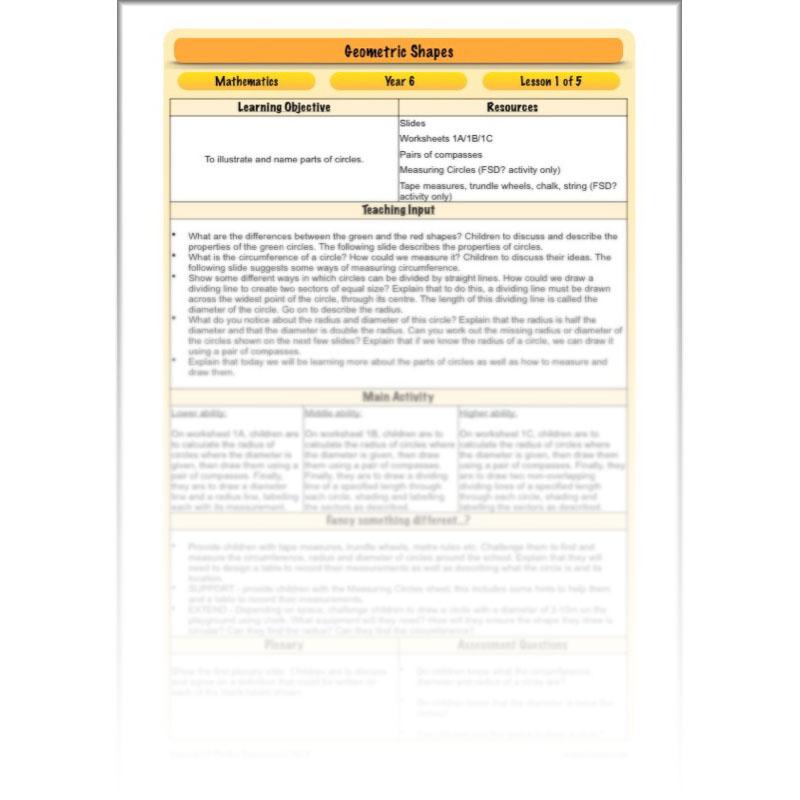 PlanBee Geometric Shapes Year 6 Maths Lessons by PlanBee