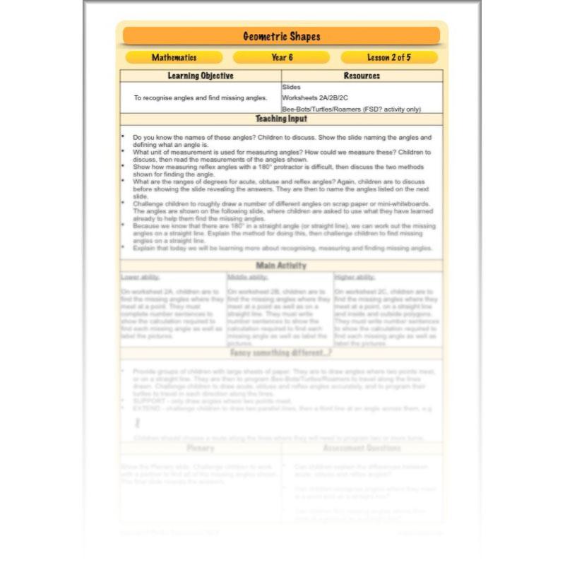 PlanBee Geometric Shapes Year 6 Maths Lessons by PlanBee