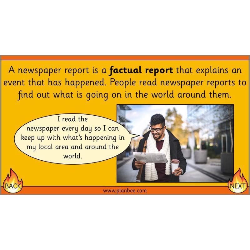 PlanBee Great Fire of London Newspaper Reports KS1 English Plans