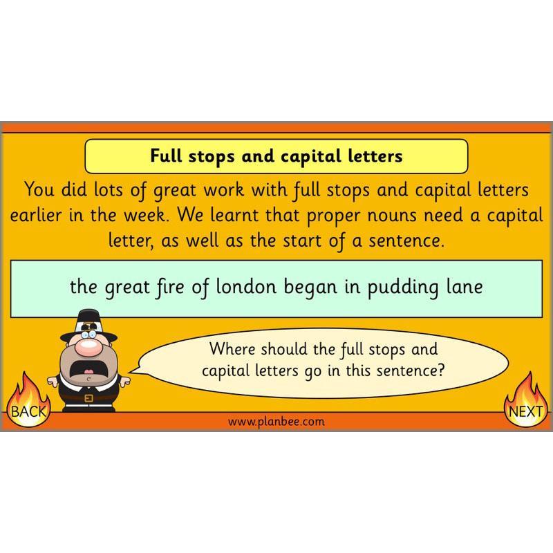 PlanBee Great Fire of London Newspaper Reports KS1 English Plans