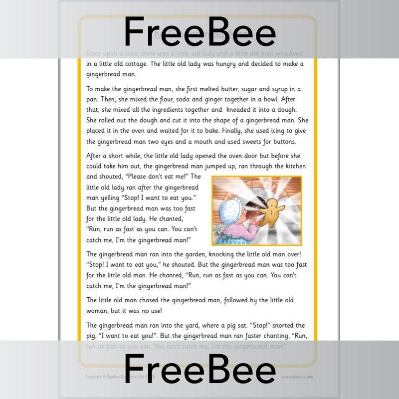 The Gingerbread Man Story Printable By PlanBee