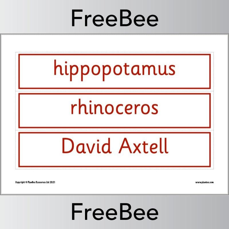 PlanBee Free We're Going on a Lion Hunt Display Pack by PlanBee