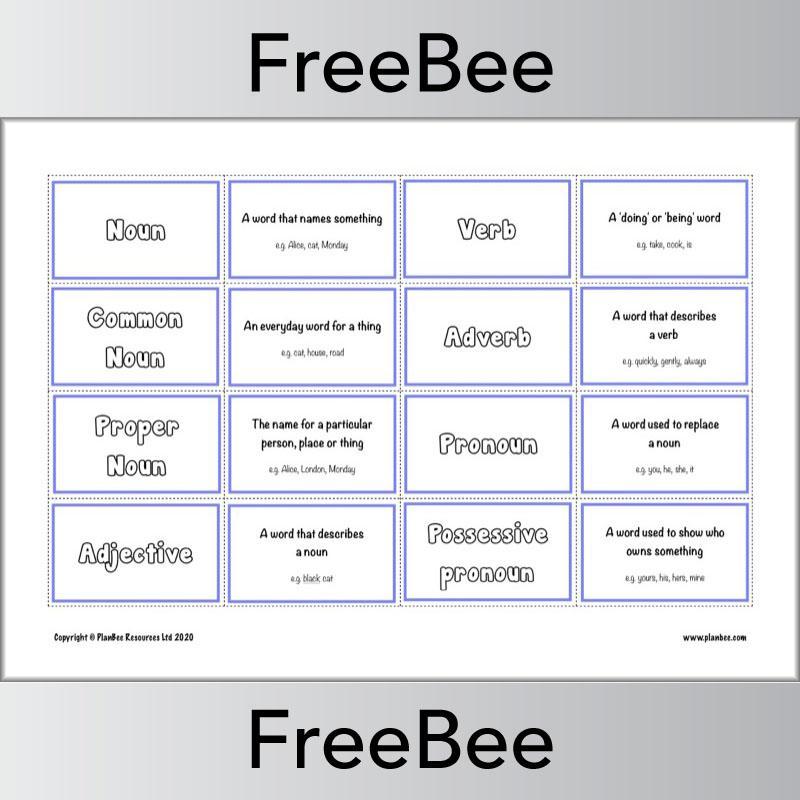 PlanBee Free Grammar Glossary for KS2 by PlanBee