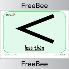 FREE Greater Than and Less Than Posters by PlanBee