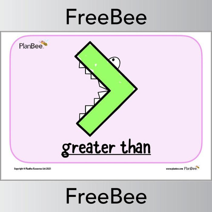 PlanBee FREE Greater Than Posters by PlanBee