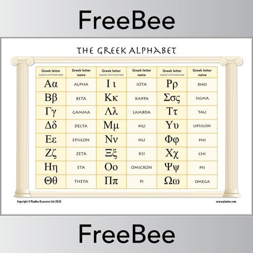 FREE Ancient Greek Alphabet for Kids by PlanBee
