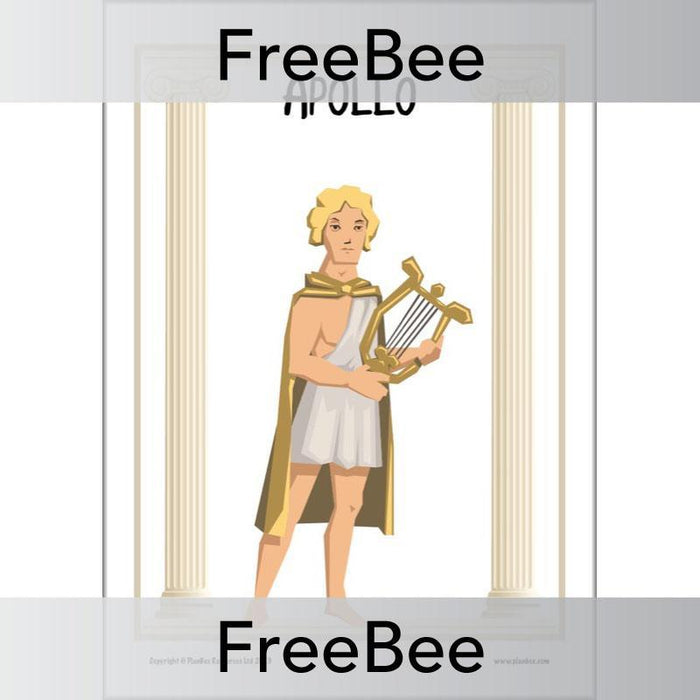 Free Ancient Greek Gods Apollo Poster by PlanBee