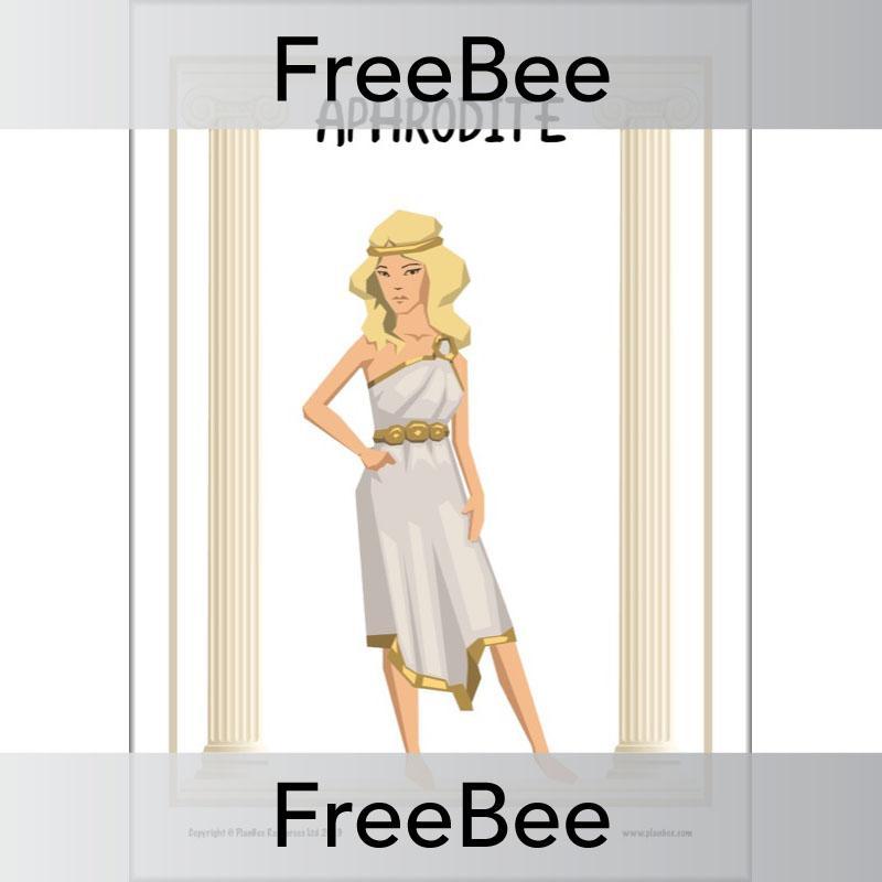 Free Ancient Greek Gods Aphrodite Poster by PlanBee