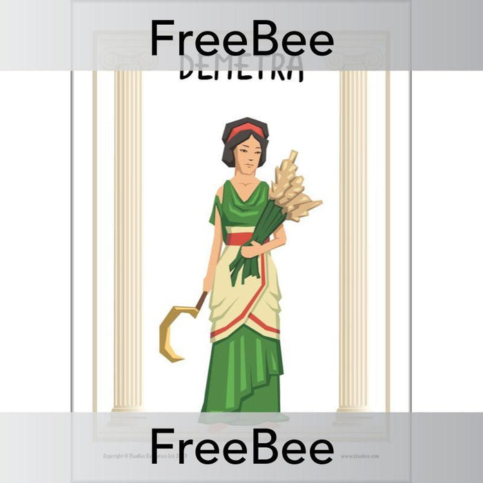 Free Ancient Greek Gods Demetra Poster by PlanBee