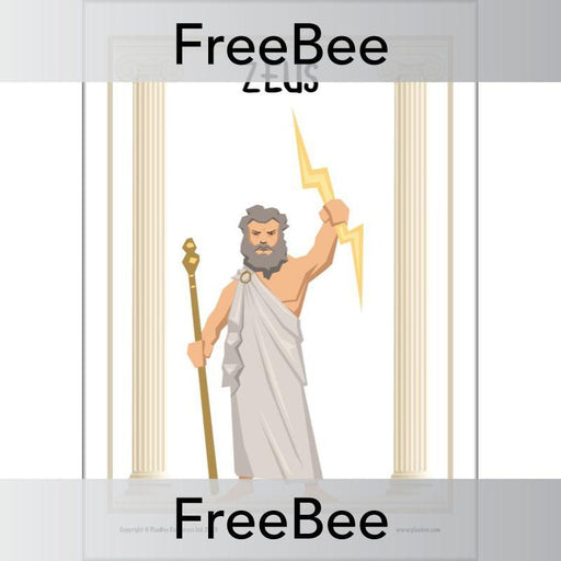 Free Ancient Greek Gods Zeus Poster by PlanBee