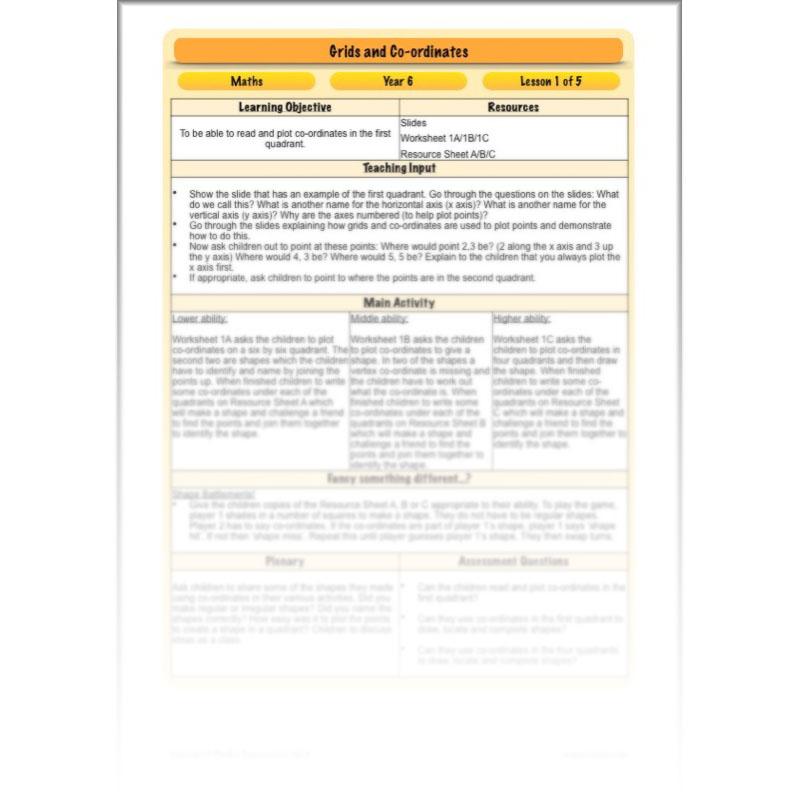 PlanBee Grids and Coordinates Year 6 Maths Lesson by PlanBee