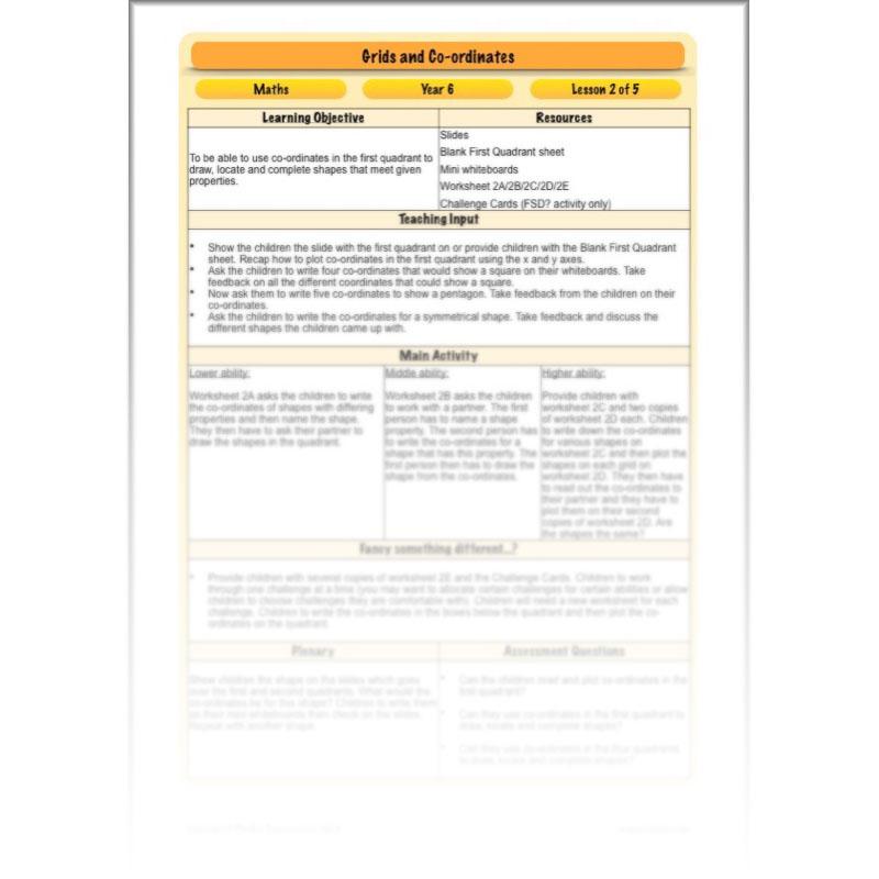 PlanBee Grids and Coordinates Year 6 Maths Lesson by PlanBee