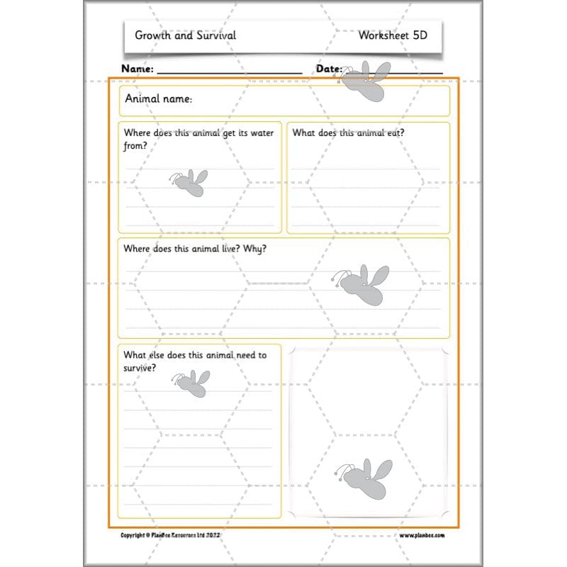 PlanBee Growth and Survival: Animals including Humans Year 2 Science