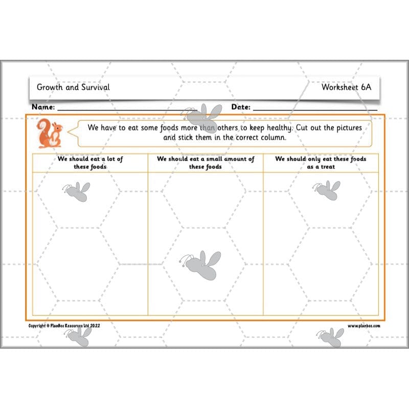 PlanBee Growth and Survival: Animals including Humans Year 2 Science