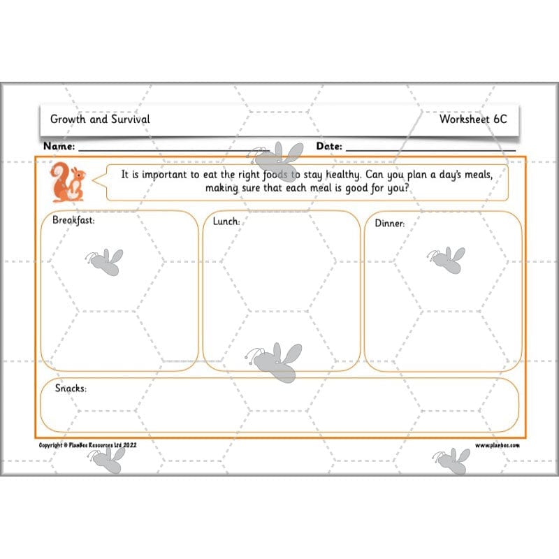 PlanBee Growth and Survival: Animals including Humans Year 2 Science